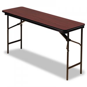 Iceberg Premium Wood Laminate Folding Table, Rectangular, 60w x 18d x 29h, Mahogany ICE55274 55274