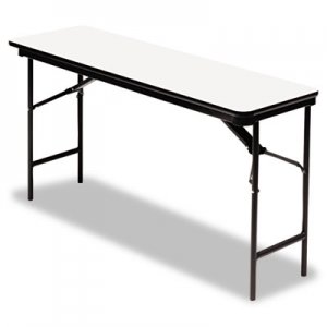Iceberg Premium Wood Laminate Folding Table, Rectangular, 72w x 18d x 29h, Gray/Charcoal ICE55287 55287