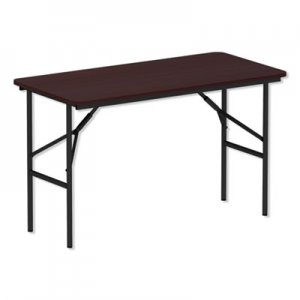Alera Wood Folding Table, Rectangular, 48w x 24d x 29h, Walnut ALEFT724824MY FT724824MY