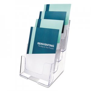 deflecto 4-Compartment DocuHolder, Booklet Size, 6.88w x 6.25d x 10h, Clear DEF77901 77901