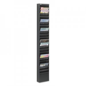 Safco Steel Magazine Rack, 23 Compartments, 10w x 4d x 65.5h, Black SAF4322BL 4322BL