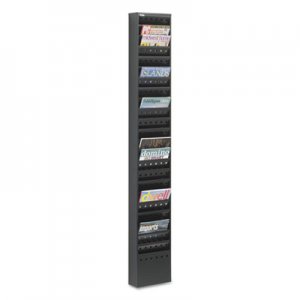 Safco Steel Magazine Rack, 23 Compartments, 10w x 4d x 65.5h, Black SAF4322BL 4322BL