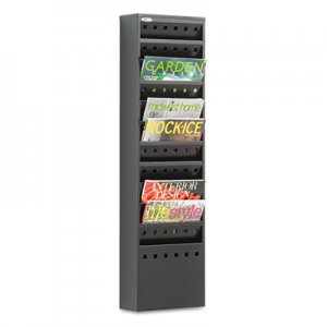 Safco Steel Magazine Rack, 11 Compartments, 10w x 4d x 36.25h, Black SAF4321BL 4321BL