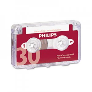 Philips Audio and Dictation Mini Cassette, 30 Minutes (15 x 2), 10/Pack PSPLFH000560 LFH000560