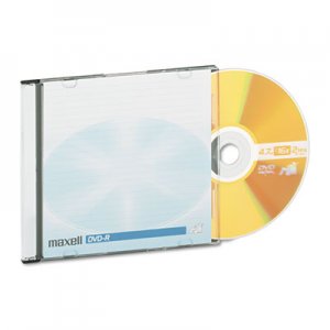 Maxell DVD-R Discs, 4.7GB, 16x, w/Jewel Cases, Gold, 10/Pack MAX638004 638004