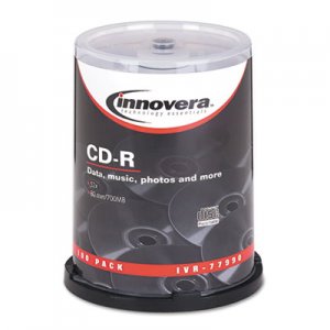 Innovera CD-R Discs, 700MB/80min, 52x, Spindle, Silver, 100/Pack IVR77990