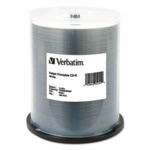 Verbatim CD-R, 700MB, 52X, White Inkjet Printable, 100/PK Spindle VER95251 95251