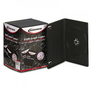 Innovera Standard DVD Case, Black, 10/Pack IVR72810