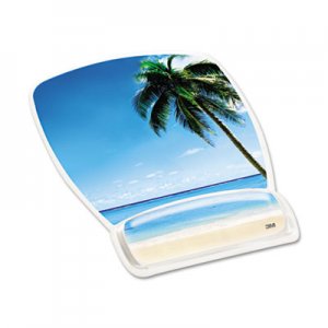3M Fun Design Clear Gel Mouse Pad Wrist Rest, 6 4/5 x 8 3/5 x 3/4, Beach