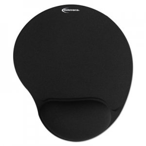 Innovera Mouse Pad w/Gel Wrist Pad, Nonskid Base, 10-3/8 x 8-7/8, Black IVR50448