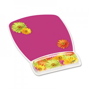 3M Fun Design Clear Gel Mouse Pad Wrist Rest, 6 4/5 x 8 3/5 x 3/4, Daisy