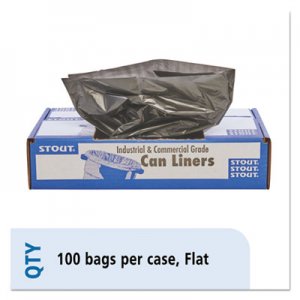 Stout by Envision Total Recycled Content Plastic Trash Bags, 33 gal, 1.5 mil, 33" x 40", Brown/Black, 100