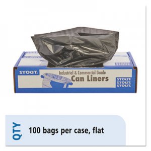 Stout by Envision Total Recycled Content Plastic Trash Bags, 33 gal, 1.3 mil, 33" x 40", Brown/Black, 100