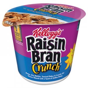 Kellogg's Breakfast Cereal, Raisin Bran Crunch, Single-Serve 2.8 oz Cup, 6/Box KEB01474 3800012474