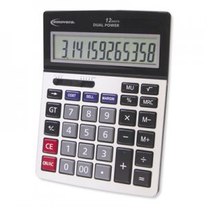 Innovera 15968 Minidesk Calculator, 12-Digit LCD IVR15968