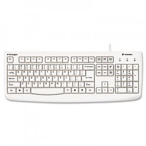 Kensington Pro Fit USB Washable Keyboard, 104 Keys, White KMW64406 K64406US