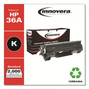 Innovera Remanufactured Black Toner, Replacement for HP 36A (CB436A), 2,000 Page-Yield IVRB436A