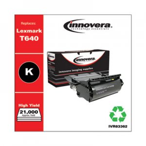 Innovera Remanufactured Black High-Yield Toner, Replacement for Lexmark T630 (12A7362), 21,000 Page-Yield IVR83362