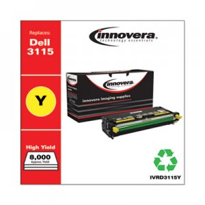 Innovera Remanufactured Yellow High-Yield Toner, Replacement for Dell 3115 (310-8401), 8,000 Page-Yield IVRD3115Y