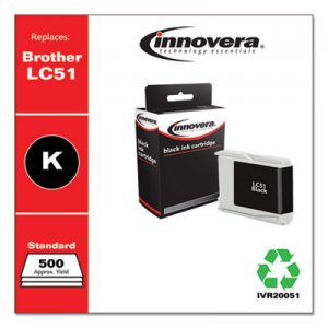 Innovera Remanufactured Black Ink, Replacement for Brother LC51BK, 500 Page-Yield IVR20051