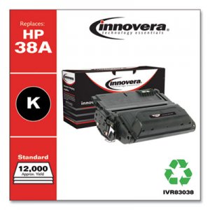 Innovera Remanufactured Black Toner, Replacement for HP 38A (Q1338A), 12,000 Page-Yield IVR83038