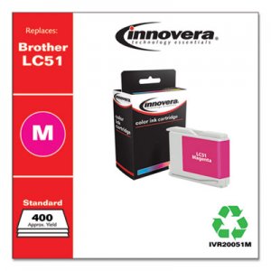 Innovera Remanufactured Magenta Ink, Replacement for Brother LC51M, 400 Page-Yield IVR20051M