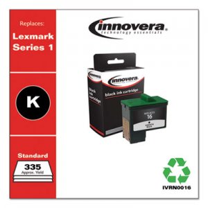 Innovera Remanufactured Black Ink, Replacement for Lexmark 16 (10N0016), 335 Page-Yield IVRN0016