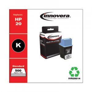 Innovera Remanufactured Black Ink, Replacement for HP 20 (C6614DN), 500 Page-Yield IVR20014