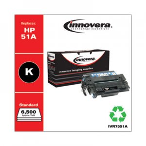 Innovera Remanufactured Black Toner, Replacement for HP 51A (Q7551A), 6,500 Page-Yield IVR7551A