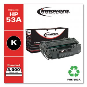 Innovera Remanufactured Black Toner, Replacement for HP 53A (Q7553A), 3,000 Page-Yield IVR7553A