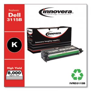 Innovera Remanufactured Black High-Yield Toner, Replacement for Dell 3115 (310-8395), 8,000 Page-Yield IVRD3115B
