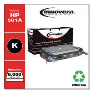 Innovera Remanufactured Black Toner, Replacement for HP 501A (Q6470A), 6,000 Page-Yield IVR6470A
