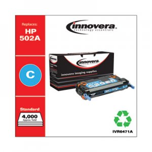Innovera Remanufactured Cyan Toner, Replacement for HP 502A (Q6471A), 4,000 Page-Yield IVR6471A