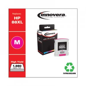 Innovera Remanufactured Magenta High-Yield Ink, Replacement for HP 88XL (C9392AN), 1,980 Page-Yield IVR9392AN