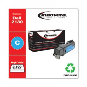 Innovera Remanufactured Cyan High-Yield Toner, Replacement for Dell 2130 (330-1437), 2,500 Page-Yield IVRD2130C