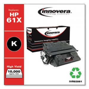 Innovera Remanufactured Black High-Yield Toner, Replacement for HP 61X (C8061X), 10,000 Page-Yield IVR83061