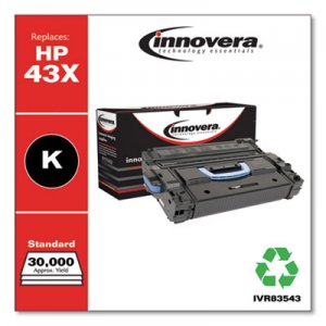 Innovera Remanufactured Black High-Yield Toner, Replacement for HP 43X (C8543X), 30,000 Page-Yield IVR83543