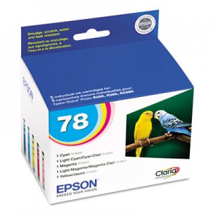 Epson T078920 (78) Claria Ink, Assorted, 5/PK EPST078920S T078920S