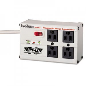 Tripp Lite Isobar Surge Protector, 4 Outlets, 6 ft Cord, 3330 Joules, Metal Housing TRPISOBAR4 IBAR4-6D