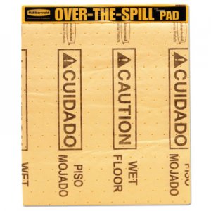 Rubbermaid Commercial Over-The-Spill Pad Tablet with Medium Spill Pads, Yellow, 22/Pack RCP4254 FG425400YEL