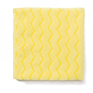 Rubbermaid Commercial Reusable Cleaning Cloths, Microfiber, 16 x 16, Yellow, 12/Carton RCPQ610 FGQ61000YL00