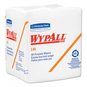 WypAll L40 Towels, 1/4 Fold, White, 12 1/2 x 12, 56/Box, 18 Packs/Carton KCC05701 5701