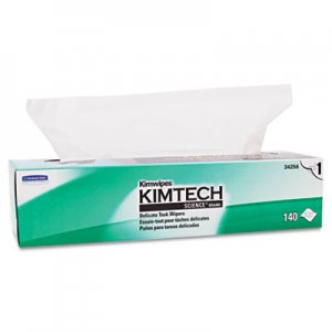 KIMTECH Kimwipes Delicate Task Wipers, 1-Ply, 16 3/5 x 16 5/8, 140/Box KCC34256BX 34256