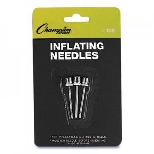 Champion Sports Nickel-Plated Inflating Needles for Electric Inflating Pump, 3/Pack CSIINB INB