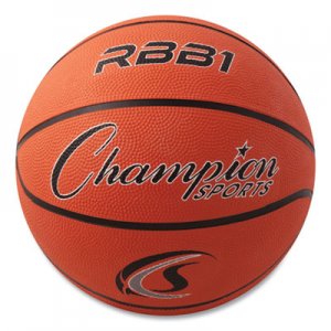 Champion Sports Rubber Sports Ball, For Basketball, No. 7, Official Size, Orange CSIRBB1 RBB1