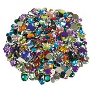 Creativity Street Acrylic Gemstones Classroom Pack, 1 lb, Assorted Colors/Sizes CKC3584 3584