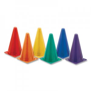 Champion Sports Indoor/Outdoor Flexible Cone Set, Vinyl, Assorted Colors, 6/Set CSITC9SET TC9SET