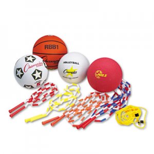 Champion Sports Physical Education Kit w/Seven Balls, 14 Jump Ropes, Assorted Colors CSIUPGSET2 UPGSET2