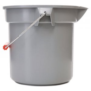 Rubbermaid Commercial 14 Quart Round Utility Bucket, 12" Diameter x 11 1/4"h, Gray Plastic RCP261400GY FG261400GRAY