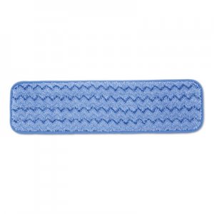 Rubbermaid Commercial Microfiber Wet Room Pad, Split Nylon/Polyester Blend, 18", Blue, 12/Carton RCPQ41000BLU FGQ41000BL00
